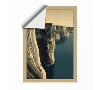Chalk Cliffs at Sunrise Coastal Unframed Wall Art Print A1 (84.1×59.4cm), Wall Decor for Living Room, Bedroom, Office & Home, Art Gift