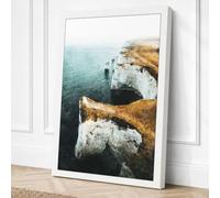 Chalk Cliffs by the Sea Canvas Wall Art Print 18x12 Inch (46 x 30 cm)