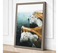 Chalk Cliffs by the Sea Canvas Wall Art Print 36x24 Inch