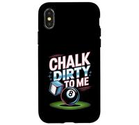 Chalk Dirty to Me Funny Pool 8-Ball Billiards Humor Pun Tee Case for iPhone X/XS