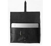 Chalk Factory Felt Lined Leather Sleeve with Multi Pockets for Acer Aspire V3 V3-574G-54VY 15.6-inch Laptop #CYPKT (Black)
