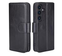 CHALK & HIDE Genuine Leather Wallet Case for Samsung Galaxy S26 Plus | RFID Blocking Card Slots, Magnetic Flip Cover, Kickstand | Premium Book-Style Protective Case - Black