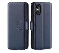 CHALK & HIDE Genuine Leather Wallet Case for Sony Xperia 10 VI (2024) | RFID Blocking Card Slots, Magnetic Flip Cover, Kickstand | Premium Book-Style Protective Case - Navy Blue