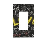 Chalk love Wall Plate Cover 1 Gang Light Switch Cover Decorative Single Duplex Wall Plates Standard Size Decorator Blank Electrical Switch Plate Cover for Electrical Outlets