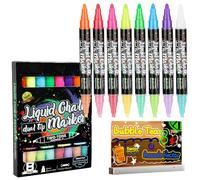 Chalk Markers - Dual-Ended Erasable Whiteboard Writing Supplies, Smudge-Proof Chalk Pens | Vibrant Dust-Free Lettering For Teachers Students Classroom Artists Office Event Planners Wedding Signs Kids