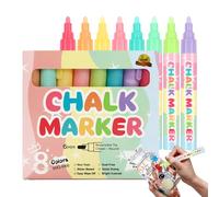 Chalk Markers for Chalkboards, Pack of 8 Erasable Whiteboard Writing Accessories, Liquid Blackboard Markers, for Teachers, Students, Classroom, Office, Restaurant, Retail Shop, Wedding Signs Home