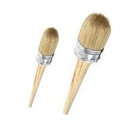 Chalk Paint,2 pcs Wax Brush Set Natural Bristle Round Wax Paint Brushes for Painting Folkart Waxing Furniture Home Decor 20mm 30mm