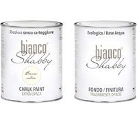 CHALK PAINT & FINISH - Bianco Antico Extra Matte Shabby Chic Paint (1 Liter) + Matte Transparent Finish (1 Liter)