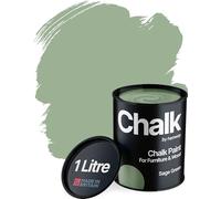 Chalk Paint Sage Green Furniture Paint 1L, Matt Finish Shabby Chic, Chalk Furniture & Walls, Quick Dry & 1 Coat, Hemway