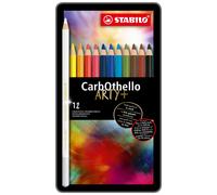 Chalk-Pastel Pencil - STABILO CarbOthello - ARTY+ - Tin of 12 - Assorted Colours
