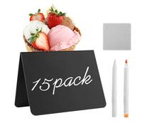 Chalk Signs for Food - 15X Portable Chalkboard Display Cards,Decorative Writing Stands,Durable Reusable Message Boards, Stylish Sign Props | Elegant Arrangement with Birthday Reception Dinner Banquet