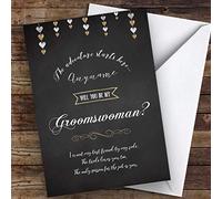 Chalk Stars Will You Be My Groomswoman Personalised Greetings Wedding Card | Wedding Card | Will You Be