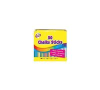 Chalk Sticks - 50 Pcs - Anti-Dust Smooth Texture Makes Writing & Drawing on Blackboards for Outdoor Art Play, Paint on Chalkboard and Playground (12 Pack)