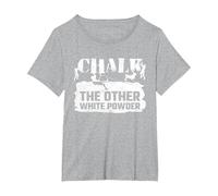 Chalk The Other White Powder Climber T-Shirt, Women's Plus, Heather Grey, 5X