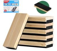 Chalkboard Eraser - 6 PCS Felt Eraser Board Rubber with Pine Solid-Wood Handle Cleaner Duster for Blackboard Whiteboard Chalk Office School Supply DIY Gift Uncle Paul UOF1606