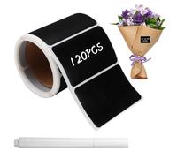 Chalkboard Labels 120 Pcs Waterproof Reusable Self Adhesive Removable Blackboard Labels Stickers with 1 White Chalk Pen forKitchen Organize,Decorating Jars,Pantry Storage,Office,5.5x3.5cm,Rectangle