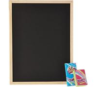 Chalkboard Set, Wooden Framed, 23x30cm, Mini Blackboard Smooth Surface Easy to Use, Reusable, Includes Coloured Chalk and Eraser for Reminders, Creativity, Signs, Messages