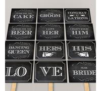 Chalkboard style A6 wedding/birthday photo props sign free stand photo booth - Set One - WS