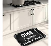 Chalkboard Style Kitchen Mats for Floor, Elegant Script Non-Slip Comfort Washable Rugs for Kitchen Sinks Dining Room 20x31 Inch