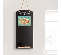 Chalkboards UK CHB073 Cupcakes Tall Thin Chalkboard/Blackboard/Memo Kitchen Board with Rope, Tray and Chalk. Booths Design Range, Wood, Black, 60 x 26.5 x 1 cm