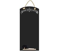 Chalkboards UK CHB131 Sweet Home Tall Thin Chalkboard/Blackboard/Memo Kitchen Board with Rope, Tray and Chalk. Booths Design Range, Wood, Black, 60 x 26.5 x 1 cm