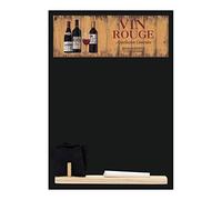 Chalkboards UK HCB007 Vin Rouge' Small Memo Black Chalkboard/Blackboard/Kitchen Chalk Board with Tray, Piece of Chalk & Felt Eraser, Wood, 29.7 x 20.7 x 1 cm