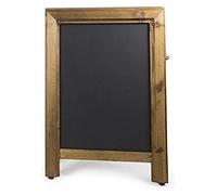 Chalkboards UK Premium A2 Square Top A Frame Blackboard, 78 x 52 cm, Wood, Dark Oak