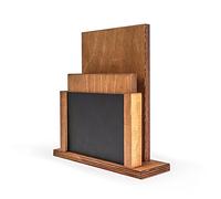 Chalkboards UK Premium Menu Holder and Chalkboard, Wood, Black/Rustic Brown, 20 x 15.9 x 5 cm