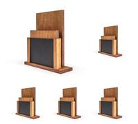 Chalkboards UK Premium Menu Holder and Chalkboard, Wood, Black/Rustic Brown, W20 x H16 cm (Pack of 5)