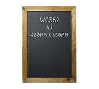 Chalkboards UK Standard A2 Framed Blackboard, Wood, Black, 650 x 480 mm