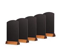Chalkboards UK WC124FP A4 Table Top Chalkboards with Plinth (Pack of 5), Wood, Rustic Brown, 36 x 24 x 22 cm
