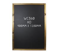 Chalkboards UK WC360 Standard Framed Blackboard, Wood, Black, A0, 1280 x 900 mm