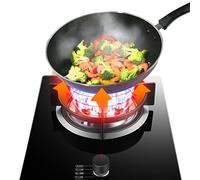 CHALKE 33CM Gas Stove 1 Burner, 7.0KW 9-Cavity Wok, NG/LPG Conversion Gas Stove, Black Tempered Glass, Desktop Built-in Dual Purpose (Size : NG)