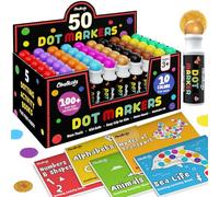 Chalkola 50 Dot Markers Bulk Classroom Pack - Kids Washable Bingo Dabbers