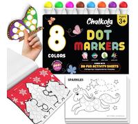 Chalkola 8 Washable Dot Markers for Toddlers, Kids Paint Dabbers Dot Pens