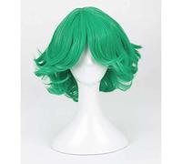 CHALKSEA Anime Cosplay Wig, One Punch Man Tatsumaki Tornado Cosplay Wig, Green Short Curly Wig,with Free Wig Cap, for Christmas Carnival Party Halloween Cosplay Wig, for Anime Fans