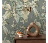 Rasch Wallpaper Boho Palm Chalky Blue Wallpaper
