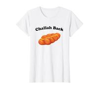 Challah Back - Funny Jewish Bread Pun Sarcastic Bakery Humor Value Graphic T-Shirt, Women, White, L