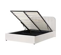 Beliani Ottoman Bed Fabric CHALLANS 140 x 200 cm (EU Double) Off-White, White