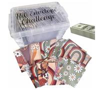 Challenge 100 Envelopes - Cash & Expense Envelopes, Budget Planning Book Kit | Portable Money Saving Challenge Box Kit with Money Box and Envelopes, 100 System