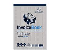 Challenge 195 x 137 mm Triplicate Invoice Book without Vat, Carbonless, 50 Pages, Set of 1,