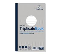 Challenge 210x130mm Triplicate Book Carbonless Ruled 1-100 Taped Cloth Binding 100 Sets (Pack 5) - 100080445