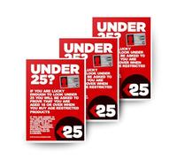 Challenge 25 Under 18 Sign - Pack of 3 - A4 Laminated Posters (297mm x 210mm) Age Restriction Notice for Alcohol, Tobacco, Vapes, Solvents, & Knives - Legal Compliance Display for Shops & Retail