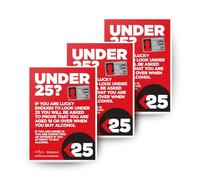 Challenge 25 Under 18 Sign - Pack of 3 - Drink Aware A4 Licensing law - LAMINATED Poster