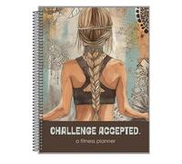 Challenge Accepted Fitness Planner - 90 Day Exercise and Fo od Journal Plan for Wellness and Gratitude,Evening Reflection Planner Spiral Bound,Health & Workout Log,Water & Sleep Tracker