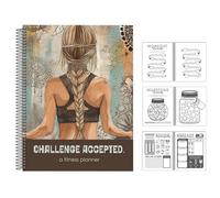 Challenge Accepted Fitness Planner - 90 Day Workout & Meal Tracker, For Students Men Women Gym Home School Morning Daily Life Self Care Home School Daily