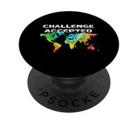 CHALLENGE ACCEPTED Vibrant Typographic PopSockets Adhesive PopGrip