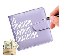 Challenge Binder with 30 Day Envelopes, Budget Book with Cash Envelopes, Money Saving Envelope Binder - Diary with Card Slots for Travel, Business Trip