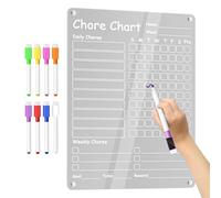 Challenge Board for Children, Magnetic Checklist Planner, Transparent, Dry Wipe , Task Station for the Family Kitchen, Fun Aid for the Daily Weekly Plan, Suitable