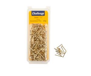 Challenge Brassed Escutcheon Pins 15mm 100g